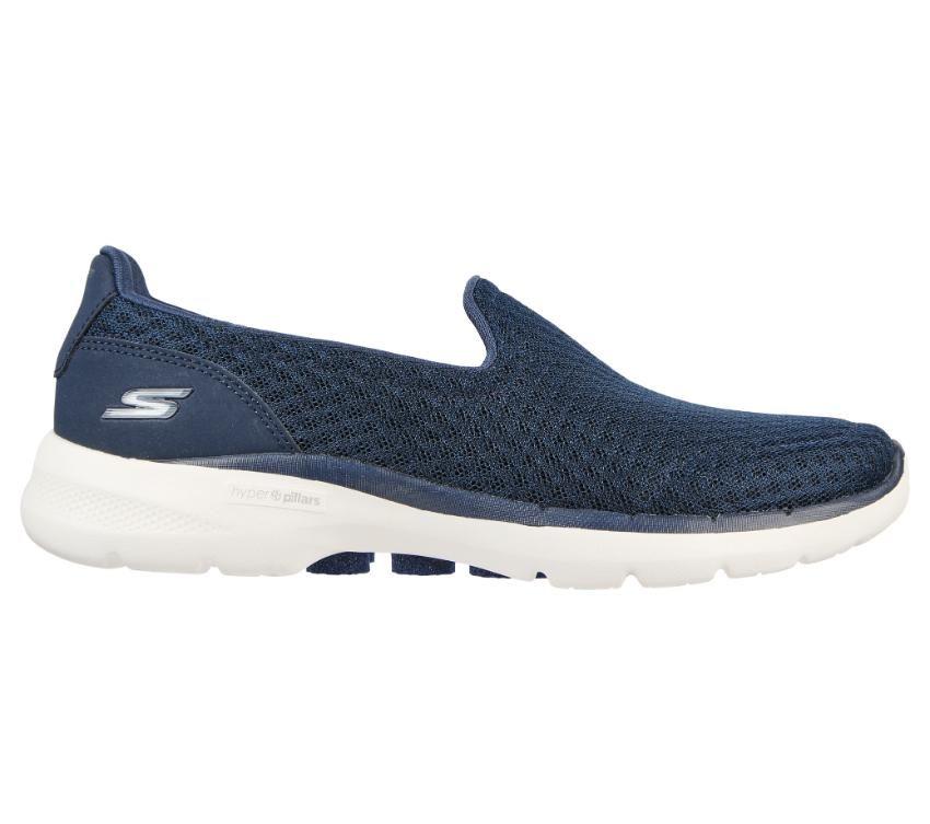 Navy blue go walk skechers clearance